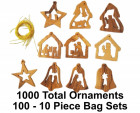 Wholesale Small Nativity Christmas Ornaments | | 10 Assorted in Bag