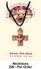 Wholesale Wooden Holy Spirit Cross Necklaces 1 Inch
