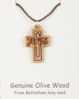Wholesale Wooden JESUS Cross 1 Inch Necklaces