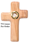 Wooden Comfort Cross with Holy Land Stones Wholesale