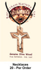 Wooden Risen Christ Cross Necklaces 1.5 Inch Bulk