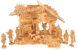 21 Piece Olive Wood Large Nativity Set from Holy Land [Stable8Figures9A1]