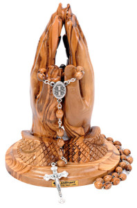 Catholic Praying Hands Statue with Rosary 6.25 Inches [HLT251013G]