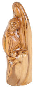 Contemporary Holy Family Olive Wood Statue 9.5 Inches [HLT191213]
