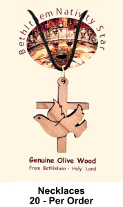 Cross w Dove Holy Spirit Necklaces 1.5 Inch Bulk [Necklaces23A]