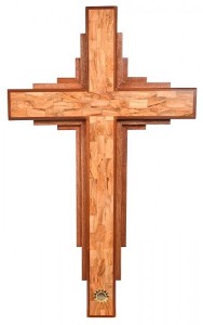 Large 4 Foot Contemporary Olive Wood Wall Cross [HLT1082]