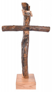 Large 4 Foot Natural Olive Wood Standing Cross [HLT1058]