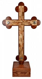 Large 4 Foot Standing Roman Cross with Relics [HLT746]