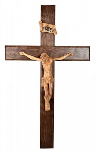 Large 4 Foot Walnut and Olive Wood Corpus Crucifix [HLT708]