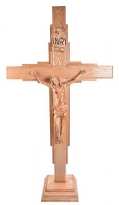 Large 6 Feet 4 Inch Contemporary Standing Wooden Crucifix [HLT1042]