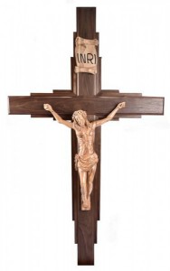 Large 6 Foot Contemporary Hand Carved Wall Crucifix [HLT1039]