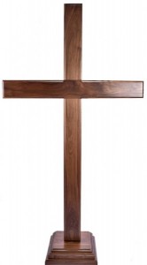 Large 8'4“ Standing Walnut Floor Cross [HLT743]
