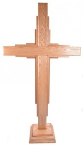 Large 8 Foot 4 Contemporary Oak Floor Cross [HLT737]