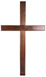 Large 8 Foot Walnut Wood Wall Cross [HLT744]