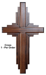 Large Contemporary Walnut Wall Cross 30 Inches [HLT710]