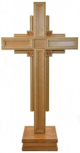 Birch Wood Large Contemporary 4 Gospels Standing Cross 4'4“ [HLT2004]