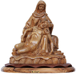 Large Olive Wood Pieta Statue 10 Inches Tall [HLT101212]