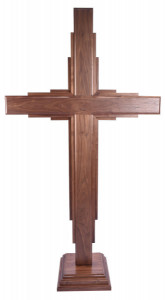Large Standing 6'4“ Contemporary Walnut Cross [HLT1036]