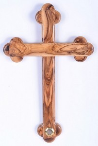 Memorial Gift Wall Cross with Holy Land Soil (11“) [HLT551014C]
