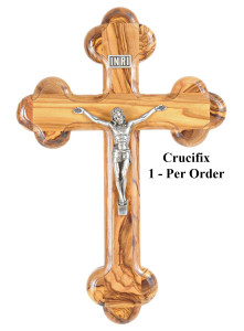 Olive Wood Wall Crucifix 8.5 Inches Tall [HLT571011]
