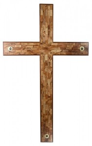 Six Foot Olive Wood Wall Cross with Backlights [HLT732B]