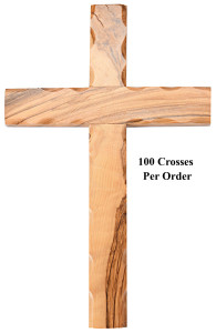Small 4.5“ Olive Wood Wall Crosses Wholesale [HLT531010BW]