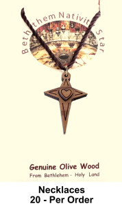 Star of Bethlehem Cross Necklaces 1 Inch Bulk Quantities [Necklaces4A]