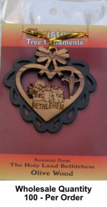 Wholesale Baby Jesus in Manger Olivewood Ornaments [Ornament601811BW]