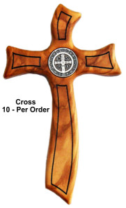 Wholesale Benedictine Olive Wood Wall Crosses [HLT10737017BW]