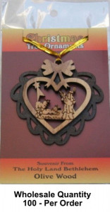 Wholesale Christmas Angel and Shepherd Ornaments Olivewood [Ornament601802BW]