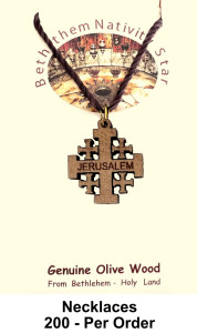 Wholesale Jerusalem Cross Necklaces 1 Inch [Necklaces1BW]