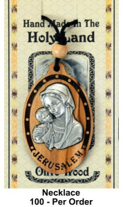 Wholesale Madonna and Child Necklaces Large 2.25 Inch [Necklaces101BW]