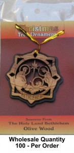 Wholesale Olivewood Holy Family Nativity Christmas Ornaments [Ornament601809BW]