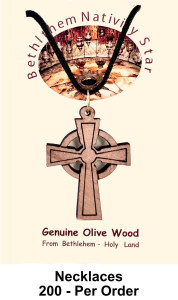 Wholesale Small Wooden Celtic Crosses Necklaces 1.5 Inch [Necklaces29BW]