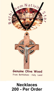 Wholesale Wooden Celtic Cross Necklaces 1.5 Inch [Necklaces27BW]